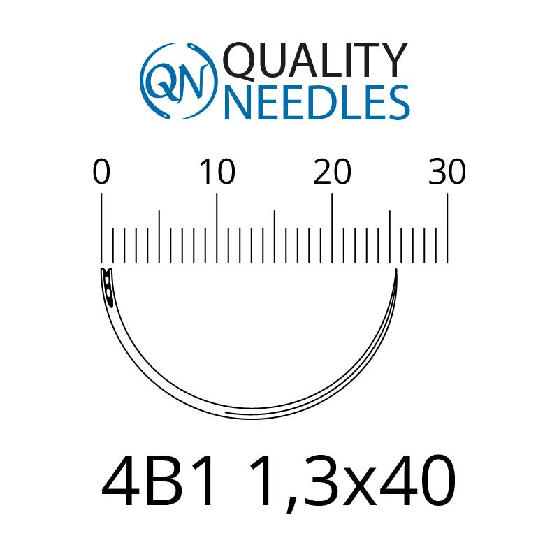 Голки хірургічні ріжучі, 4/8 (1/2), пружинне вушко, розмір 1,3х40 мм, 10 шт.